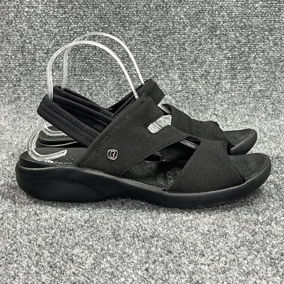 Bzees Cleo Sandals Women's Size 9 Black Neoprene Comfort Wedge Athletic Slip On - Picture 1 of 12